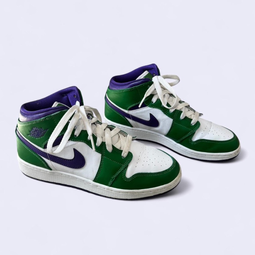 Air Jordan Mid - Green and Purple - Youths 6